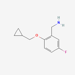 molecular formula C11H14FNO B1400696 2-Cyclopropylmethoxy-5-fluorobenzylamine CAS No. 1096895-18-9