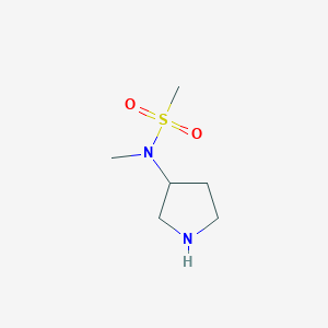 molecular formula C6H14N2O2S B1400698 N-Methyl-N-(pyrrolidin-3-YL)methanesulfonamide CAS No. 479065-34-4