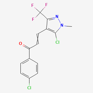 3-[5-Chloro-1-methyl-3-(trifluoromethyl)pyrazol-4-yl]-1-(4-chlorophenyl)prop-2-en-1-one