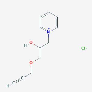 molecular formula C11H14ClNO2 B14007029 1-(Prop-2-ynyloxy)-3-pyridinium-1-ylpropan-2-ol chloride 