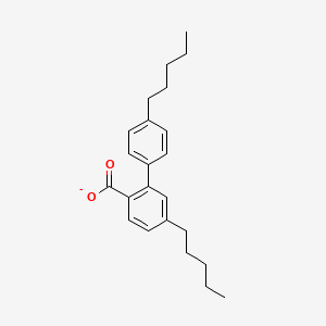 molecular formula C23H29O2- B14007037 4-Pentylphenyl-4-pentylbenzoate 