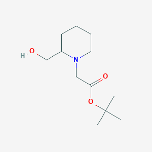 molecular formula C12H23NO3 B1400704 Tert-butyl 2-(2-(hydroxymethyl)piperidin-1-YL)acetate CAS No. 791642-61-0