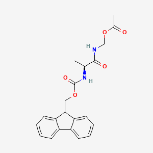 molecular formula C21H22N2O5 B14007056 (S)-(2-((((9H-Fluoren-9-yl)methoxy)carbonyl)amino)propanamido)methyl acetate 