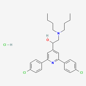 molecular formula C27H33Cl3N2O B14007089 1-[2,6-Bis(4-chlorophenyl)pyridin-4-yl]-2-(dibutylamino)ethanol CAS No. 33565-64-9