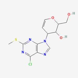 molecular formula C12H13ClN4O3S B14007096 1,5-Anhydro-3-[6-chloro-2-(methylsulfanyl)-9h-purin-9-yl]-2,3-dideoxyhex-1-enitol CAS No. 31654-90-7