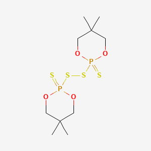 molecular formula C10H20O4P2S4 B14007207 Bis(5,5-dimethyl-2-thioxo-1,3,2-dioxaphosphorinan-2-yl)disulfide 