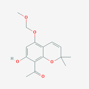 molecular formula C15H18O5 B14007212 1-(7-Hydroxy-5-(methoxymethoxy)-2,2-dimethyl-2H-chromen-8-yl)ethanone 