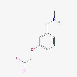 molecular formula C10H13F2NO B1400724 1-[3-(2,2-difluoroethoxy)phenyl]-N-methylmethanamine CAS No. 1183766-38-2