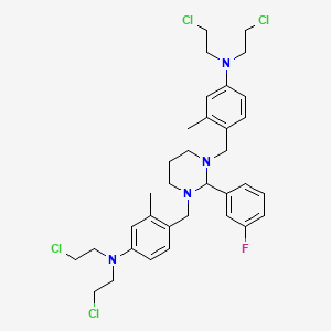 4-[[3-[[4-[bis(2-chloroethyl)amino]-2-methylphenyl]methyl]-2-(3-fluorophenyl)-1,3-diazinan-1-yl]methyl]-N,N-bis(2-chloroethyl)-3-methylaniline