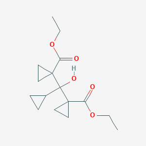 Ethyl 1-[cyclopropyl-(1-ethoxycarbonylcyclopropyl)-hydroxy-methyl]cyclopropane-1-carboxylate