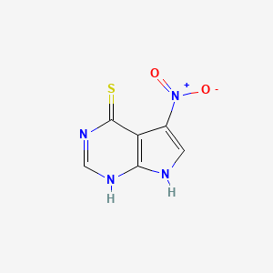 molecular formula C6H4N4O2S B14007356 5-Nitro-1,7-dihydropyrrolo[2,3-d]pyrimidine-4-thione CAS No. 22277-04-9