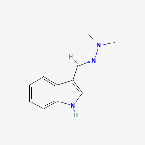 molecular formula C11H13N3 B14007412 3-((2,2-Dimethylhydrazineylidene)methyl)-1H-indole CAS No. 92487-36-0