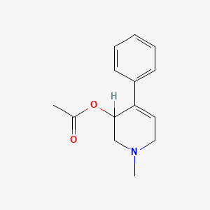 molecular formula C14H17NO2 B14007442 (1-methyl-4-phenyl-3,6-dihydro-2H-pyridin-3-yl) acetate CAS No. 14164-56-8