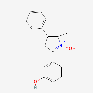 molecular formula C18H19NO2 B14007444 3-(5,5-Dimethyl-1-oxido-4-phenyl-3,4-dihydropyrrol-1-ium-2-yl)phenol CAS No. 54254-57-8