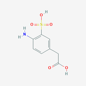 molecular formula C8H9NO5S B14007459 2-(4-Amino-3-sulfophenyl)acetic acid CAS No. 5433-75-0