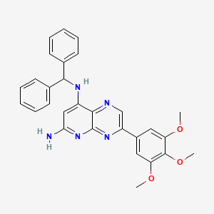 molecular formula C29H27N5O3 B14007489 n8-(Diphenylmethyl)-3-(3,4,5-trimethoxyphenyl)pyrido[2,3-b]pyrazine-6,8-diamine CAS No. 28649-07-2