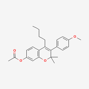 [4-Butyl-3-(4-methoxyphenyl)-2,2-dimethylchromen-7-yl] acetate