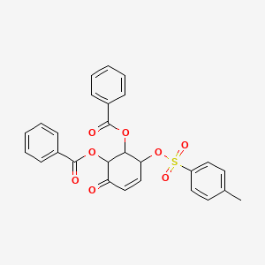 molecular formula C27H22O8S B14007541 [6-Benzoyloxy-2-(4-methylphenyl)sulfonyloxy-5-oxocyclohex-3-en-1-yl] benzoate CAS No. 72263-11-7