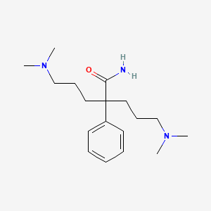 molecular formula C18H31N3O B14007582 5-(Dimethylamino)-2-[3-(dimethylamino)propyl]-2-phenylpentanamide CAS No. 7475-80-1