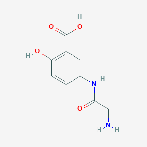 molecular formula C9H10N2O4 B14007607 5-(Glycylamino)-2-hydroxybenzoic acid CAS No. 90558-19-3