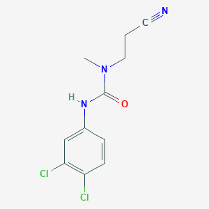 molecular formula C11H11Cl2N3O B14007623 1-(2-Cyanoethyl)-3-(3,4-dichlorophenyl)-1-methylurea CAS No. 91193-78-1