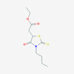 Ethyl 2-(3-butyl-4-oxo-2-sulfanylidene-1,3-thiazolidin-5-yl)acetate