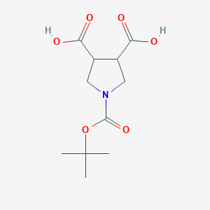 molecular formula C11H17NO6 B1400764 1-(叔丁氧羰基)吡咯烷-3,4-二甲酸 CAS No. 1782350-51-9