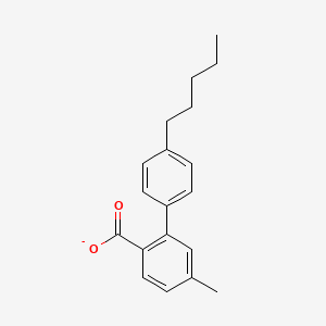 molecular formula C19H21O2- B14007663 4-Pentylphenyl-4-methylbenzoate 