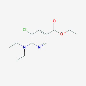 molecular formula C12H17ClN2O2 B1400767 5-Chloro-6-diethylaminonicotinic acid ethyl ester CAS No. 1122090-33-8
