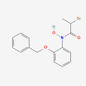 molecular formula C16H16BrNO3 B14007671 2-bromo-N-hydroxy-N-(2-phenylmethoxyphenyl)propanamide CAS No. 34288-01-2