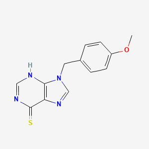 molecular formula C13H12N4OS B14007683 9-[(4-methoxyphenyl)methyl]-3H-purine-6-thione CAS No. 34396-93-5