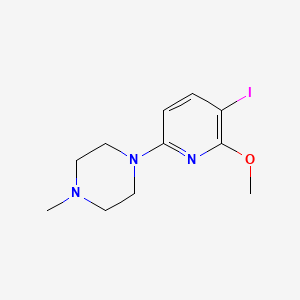 molecular formula C11H16IN3O B1400769 1-(5-Iodo-6-methoxypyridin-2-yl)-4-methylpiperazine CAS No. 1268274-15-2
