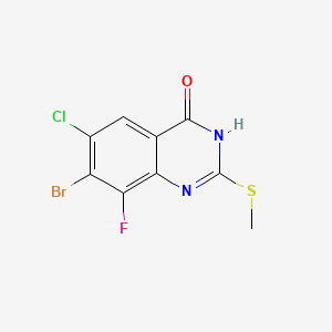 7-Bromo-6-chloro-8-fluoro-2-(methylsulfanyl)quinazolin-4-OL