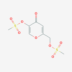 molecular formula C8H10O8S2 B14007717 6-{[(Methanesulfonyl)oxy]methyl}-4-oxo-4H-pyran-3-yl methanesulfonate CAS No. 5443-45-8