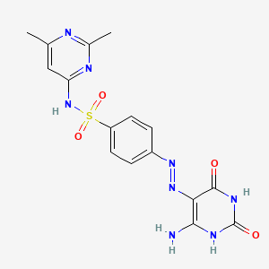 molecular formula C16H16N8O4S B14007719 4-[(2Z)-2-(4-Amino-2,6-dioxo-1,6-dihydropyrimidin-5(2H)-ylidene)hydrazinyl]-N-(2,6-dimethylpyrimidin-4-yl)benzene-1-sulfonamide CAS No. 52477-29-9