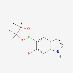 molecular formula C14H17BFNO2 B1400772 6-fluoro-5-(4,4,5,5-tetramethyl-1,3,2-dioxaborolan-2-yl)-1H-indole CAS No. 1207623-96-8