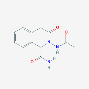 molecular formula C12H13N3O3 B14007729 2-Acetamido-3-oxo-1,4-dihydroisoquinoline-1-carboxamide CAS No. 63500-06-1