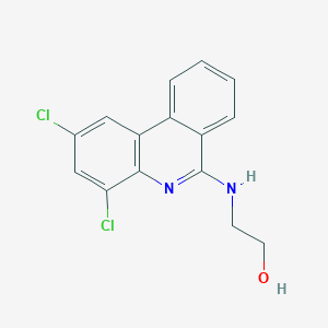 molecular formula C15H12Cl2N2O B14007764 2-[(2,4-Dichlorophenanthridin-6-yl)amino]ethanol CAS No. 38052-88-9