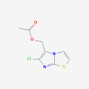 molecular formula C8H7ClN2O2S B14007774 (6-Chloroimidazo[2,1-b][1,3]thiazol-5-yl)methyl acetate CAS No. 76919-45-4