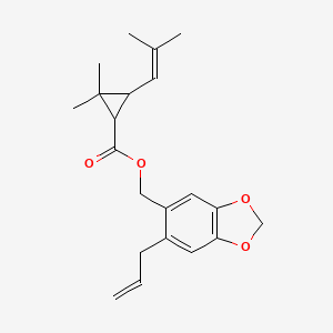 molecular formula C21H26O4 B14007794 [6-(Prop-2-en-1-yl)-1,3-benzodioxol-5-yl]methyl 2,2-dimethyl-3-(2-methylprop-1-en-1-yl)cyclopropanecarboxylate CAS No. 5434-17-3