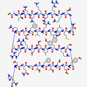 (3S)-4-[[(2S)-1-[[(2S)-1-[[(2S)-5-amino-1-[[(2S)-1-[[(2S)-1-[[(2S)-1-[[(2S)-4-amino-1-[[(2S,3R)-1-[[(2S)-6-amino-1-[[(2S)-1-[[(2S)-4-amino-1-[[(2S)-6-amino-1-[[(2S)-4-amino-1-[[(2S)-4-amino-1-[[(2S,3S)-1-[[(1S)-1-carboxyethyl]amino]-3-methyl-1-oxopentan-2-yl]amino]-1,4-dioxobutan-2-yl]amino]-1,4-dioxobutan-2-yl]amino]-1-oxohexan-2-yl]amino]-1,4-dioxobutan-2-yl]amino]-5-carbamimidamido-1-oxopentan-2-yl]amino]-1-oxohexan-2-yl]amino]-3-hydroxy-1-oxobutan-2-yl]amino]-1,4-dioxobutan-2-yl]amino]-4-methylsulfanyl-1-oxobutan-2-yl]amino]-4-methyl-1-oxopentan-2-yl]amino]-3-(1H-indol-3-yl)-1-oxopropan-2-yl]amino]-1,5-dioxopentan-2-yl]amino]-3-methyl-1-oxobutan-2-yl]amino]-1-oxo-3-phenylpropan-2-yl]amino]-3-[[(2S)-5-amino-2-[[(2S)-2-[[(2S)-2-[[(2S)-2-[[(2S)-2-[[(2S)-2-[[(2S)-2-[[(2S)-2-[[(2S)-6-amino-2-[[(2S)-2-[[(2S)-2-[[(2S)-2-[[(2S)-2-[[(2S,3R)-2-[[(2S)-2-[[(2S,3R)-2-[[2-[[(2S)-5-amino-2-[[(2S)-2-[[(2S)-2-amino-3-(1H-imidazol-4-yl)propanoyl]amino]-3-hydroxypropanoyl]amino]-5-oxopentanoyl]amino]acetyl]amino]-3-hydroxybutanoyl]amino]-3-phenylpropanoyl]amino]-3-hydroxybutanoyl]amino]-3-hydroxypropanoyl]amino]-3-carboxypropanoyl]amino]-3-(4-hydroxyphenyl)propanoyl]amino]-3-hydroxypropanoyl]amino]hexanoyl]amino]-3-(4-hydroxyphenyl)propanoyl]amino]-4-methylpentanoyl]amino]-3-carboxypropanoyl]amino]-3-hydroxypropanoyl]amino]-5-carbamimidamidopentanoyl]amino]-5-carbamimidamidopentanoyl]amino]propanoyl]amino]-5-oxopentanoyl]amino]-4-oxobutanoic acid