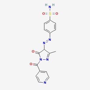 4-[[3-methyl-5-oxo-1-(pyridine-4-carbonyl)-4H-pyrazol-4-yl]diazenyl]benzenesulfonamide