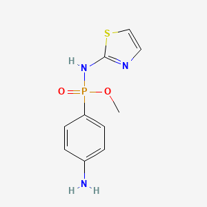 molecular formula C10H12N3O2PS B14007843 Methyl P-(4-aminophenyl)-N-1,3-thiazol-2-ylphosphonamidate CAS No. 7477-51-2