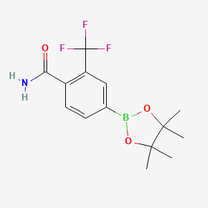 molecular formula C14H17BF3NO3 B1400786 4-(4,4,5,5-四甲基-1,3,2-二氧杂硼环-2-基)-2-(三氟甲基)苯甲酰胺 CAS No. 1350426-21-9