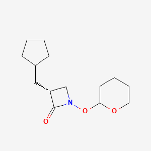 molecular formula C14H23NO3 B1400794 (3r)-3-(Cyclopentylmethyl)-1-(tetrahydro-2h-pyran-2-yloxy)azetidin-2-one CAS No. 1152109-85-7