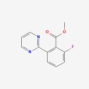 molecular formula C12H9FN2O2 B1400797 Methyl 2-fluoro-6-(pyrimidin-2-yl)benzoate CAS No. 1293284-62-4