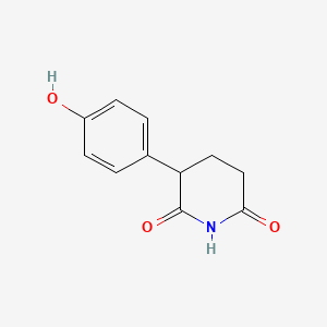 molecular formula C11H11NO3 B14007977 3-(4-Hydroxyphenyl)piperidine-2,6-dione 