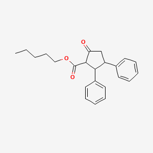 Cyclopentanecarboxylic acid, 5-oxo-2,3-diphenyl-, pentyl ester