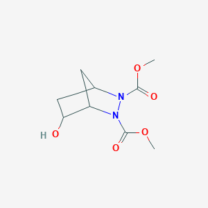 molecular formula C9H14N2O5 B14008004 Dimethyl 5-hydroxy-2,3-diazabicyclo[2.2.1]heptane-2,3-dicarboxylate CAS No. 13385-30-3