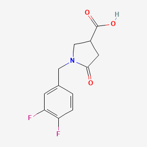 molecular formula C12H11F2NO3 B1400809 1-(3,4-Difluorobenzyl)-5-oxopyrrolidine-3-carboxylic acid CAS No. 1293039-32-3